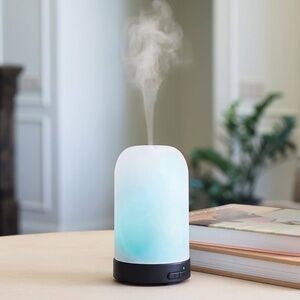 Airomé LED Lit Ultrasonic Essential Oil Diffuser Frosted Glass  NIB